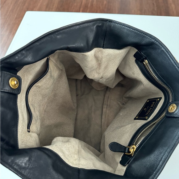 PRADA LAMBSKIN LOGO LETTERING TWO WAY TOTE BAG - Picture 8 of 8